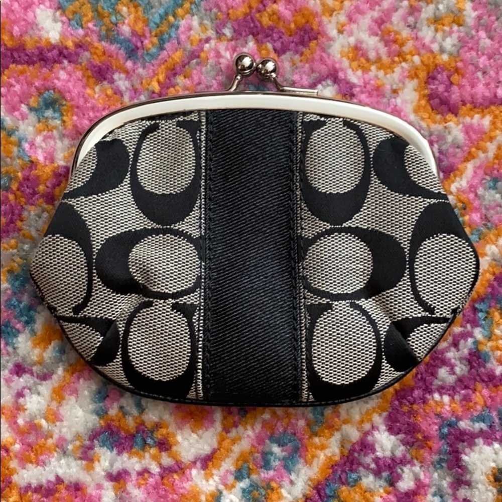 Coach coin purse in signature print